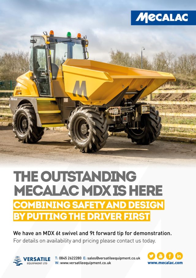IR5282_Mecalac_Versatile MDX A5 flyer_V3-page-001 The new Mecalac MDX Cabbed Dumper has arrived