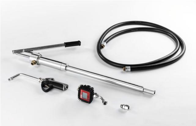 manual action pump for drums with flowmeter