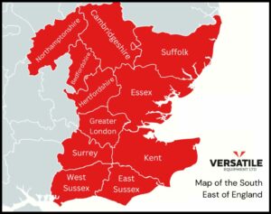 Map of the South East of England